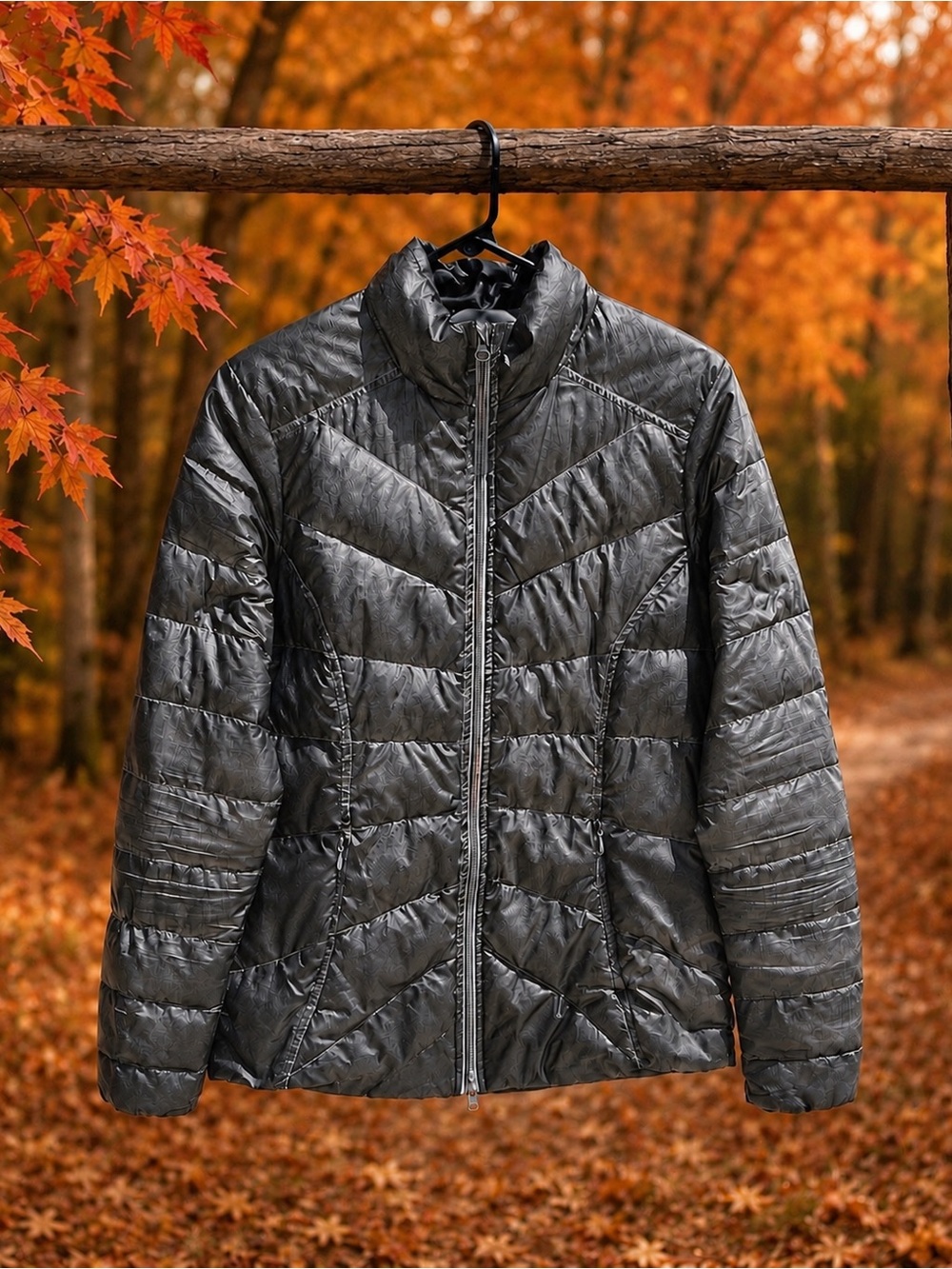 Athleta Women's Titanium Gray Quilted Packable Down Puffer Jacket Active Size S